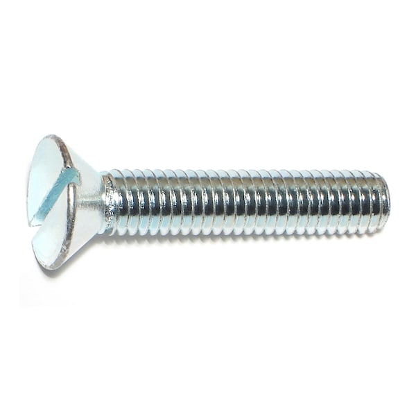 Midwest Fastener 3/18"-16 x 2 in Slotted Flat Machine Screw, Zinc Plated Steel, 8 PK 60145 - main